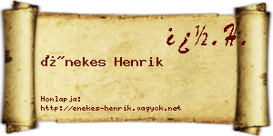 Énekes Henrik névjegykártya